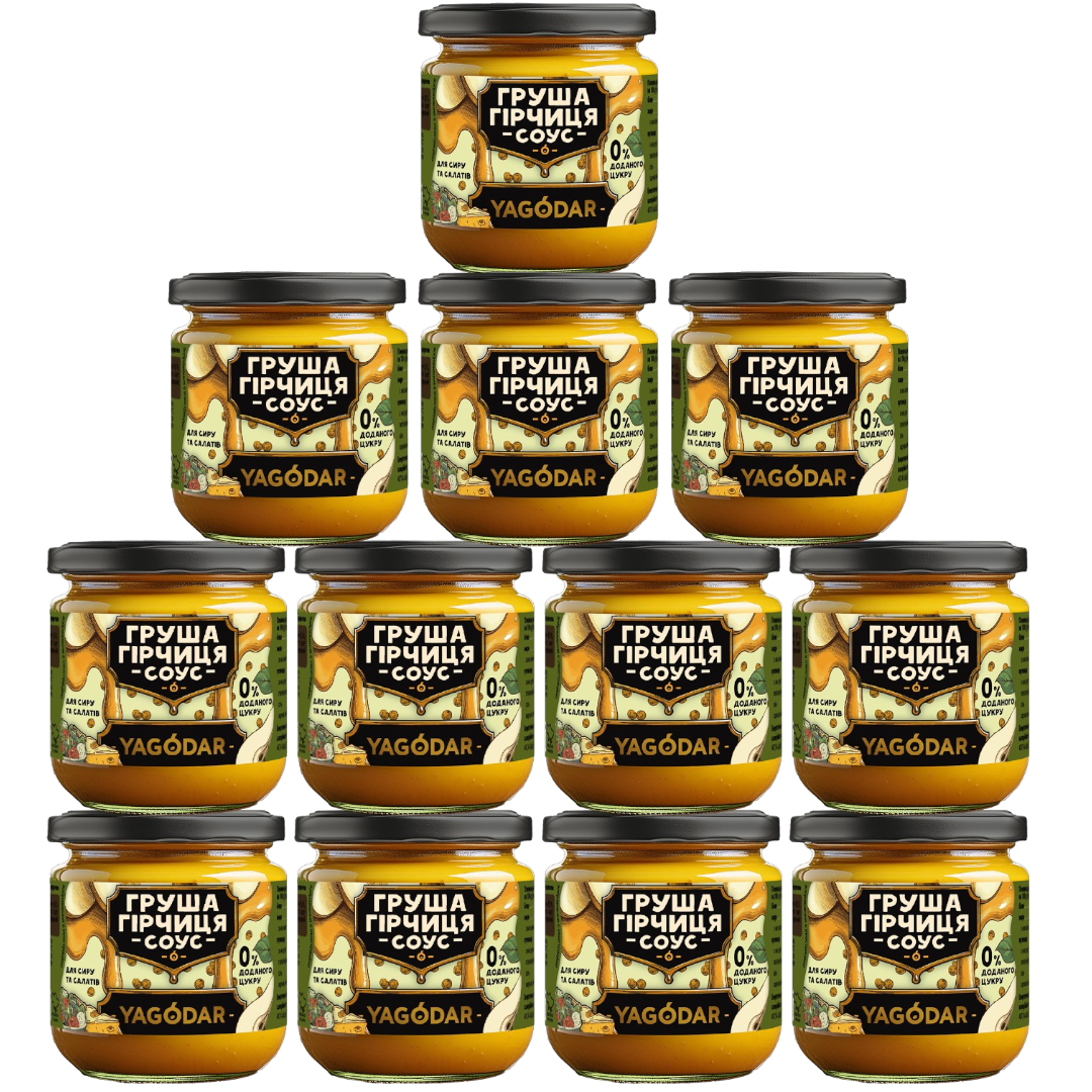 Sugar-free pear for cheese and salads, 12 sauces 12 sugar-free pear and mustard sauces