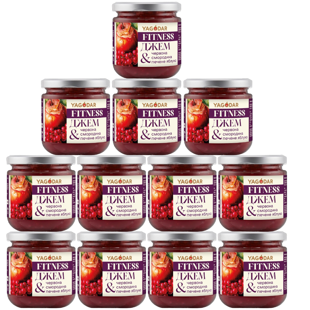 Set of 12 Sugar-Free Jams, Apple-Currant, 2.5 kg