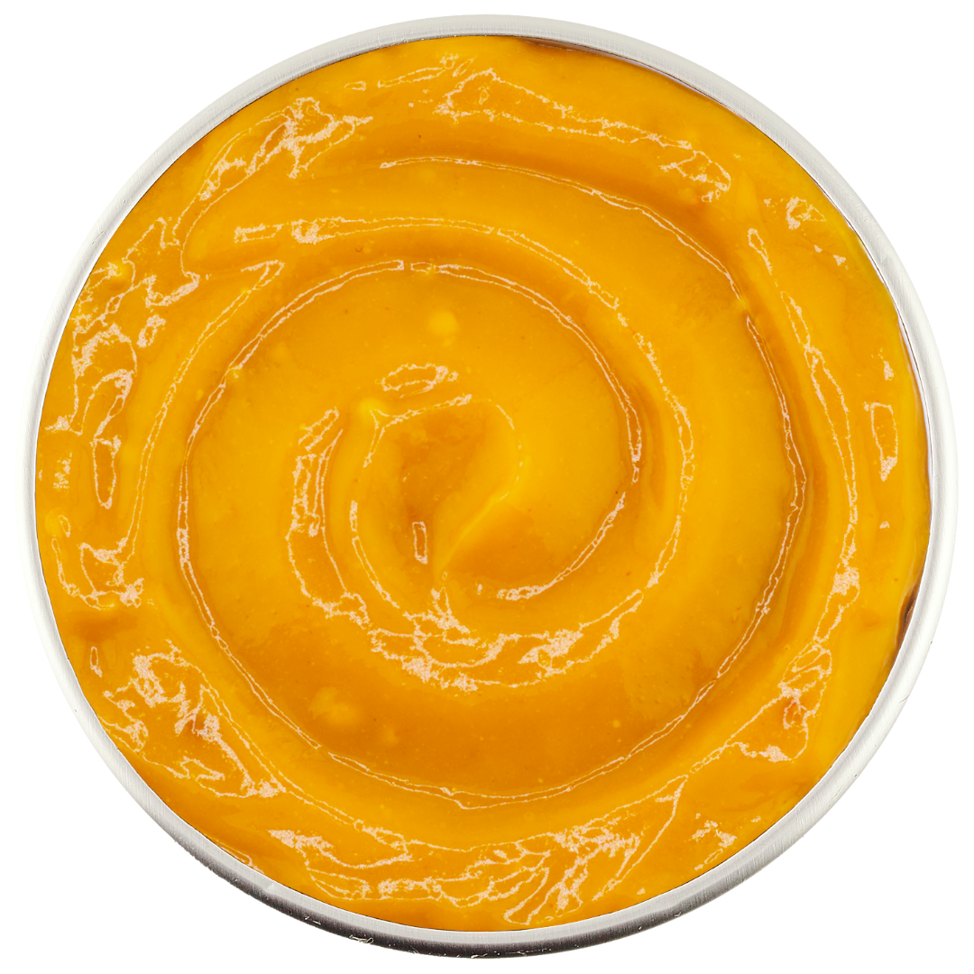 Jar of mango sauce with honey