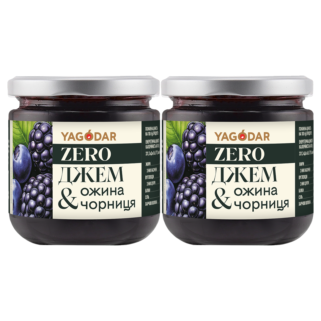 2 blackberry and blueberry jams, zero sugar