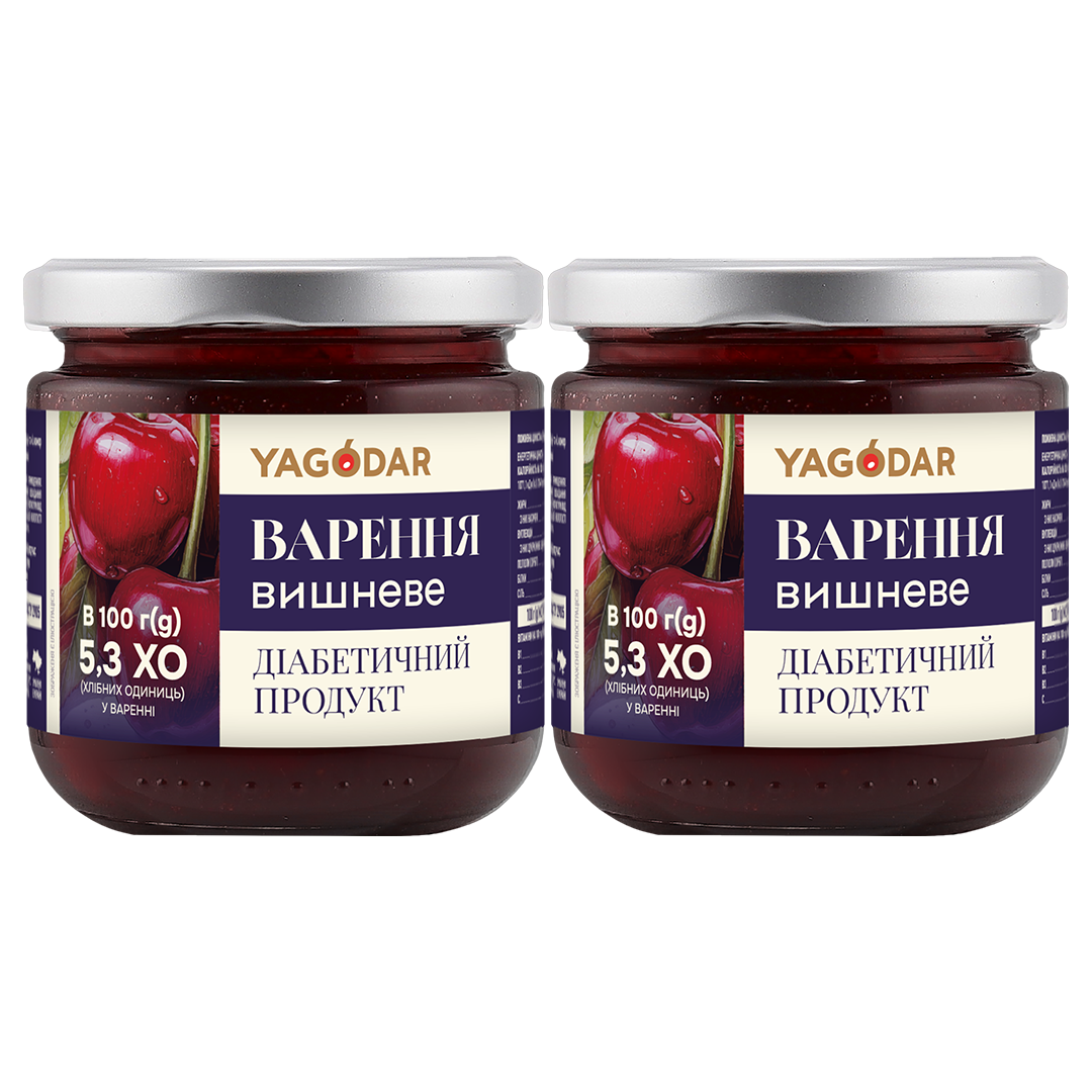Sugar-free cherry jam 420 g Sugar-free cherry jam, 2 pcs