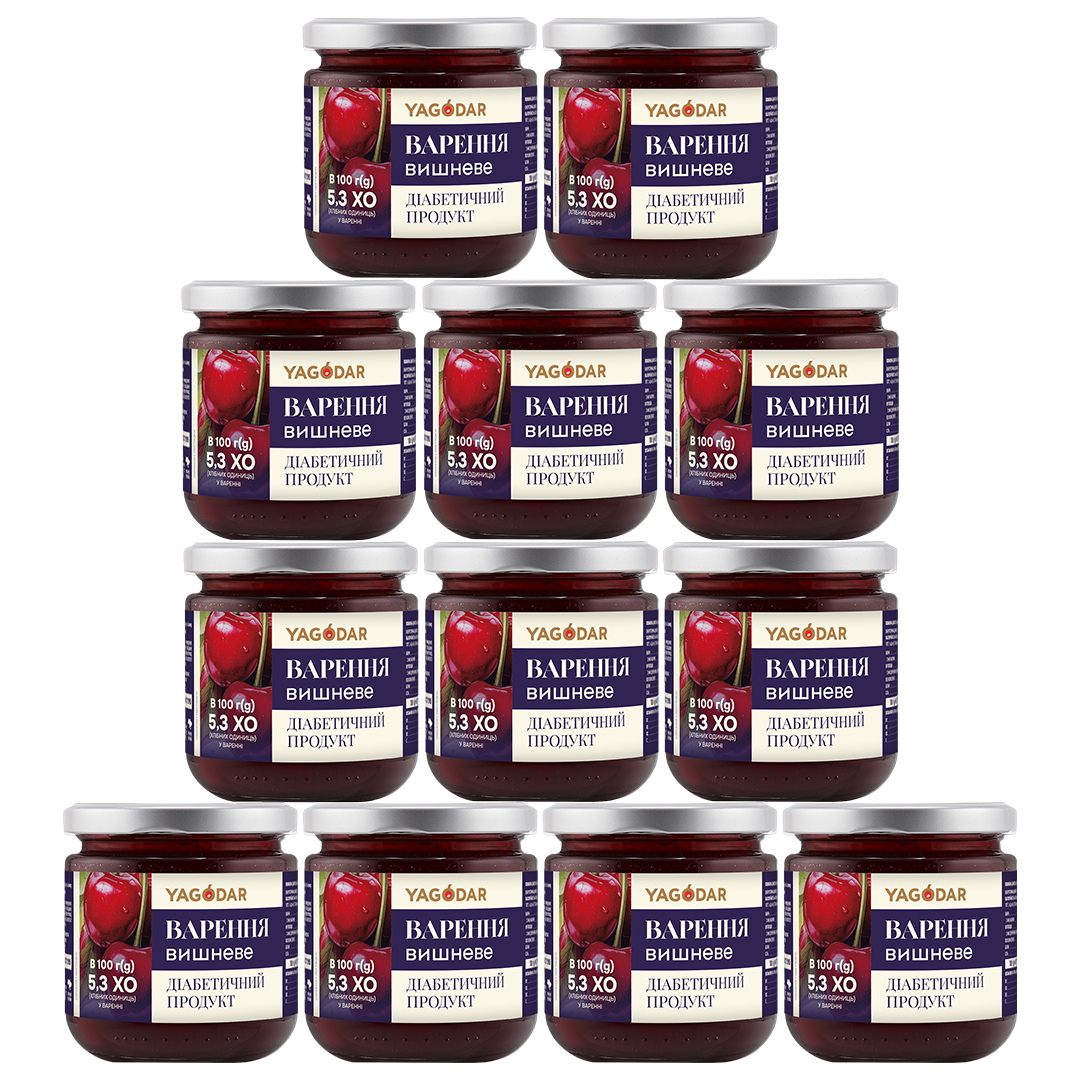 Cherry jam for diabetics, 12 pcs 12 diabetic cherry jams