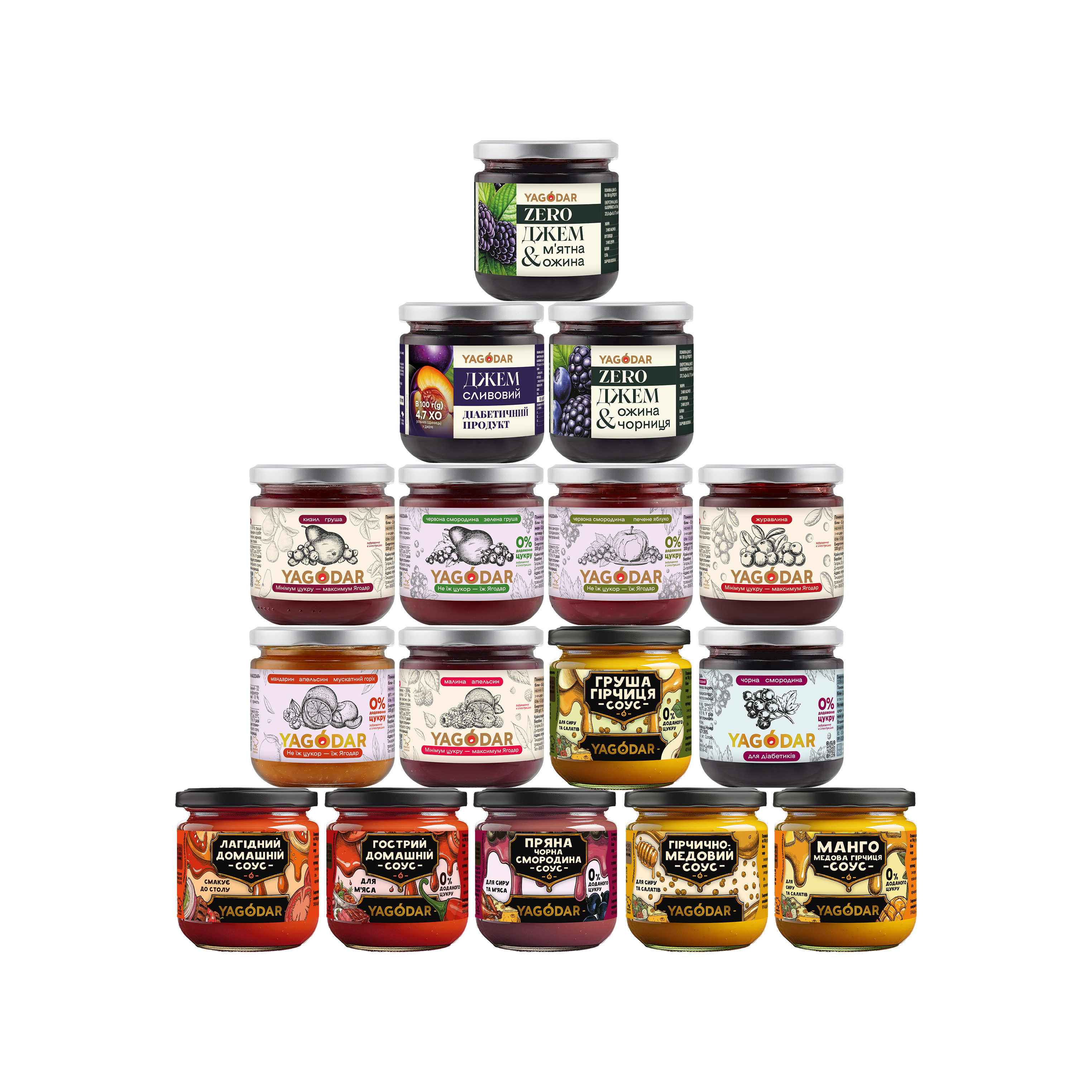 set of jams and sauces for meat