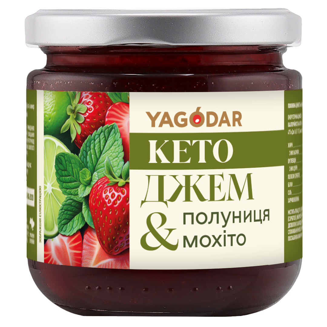 Полуниця-мохіто кето джем Кето джем полуниця мохіто, 210 г