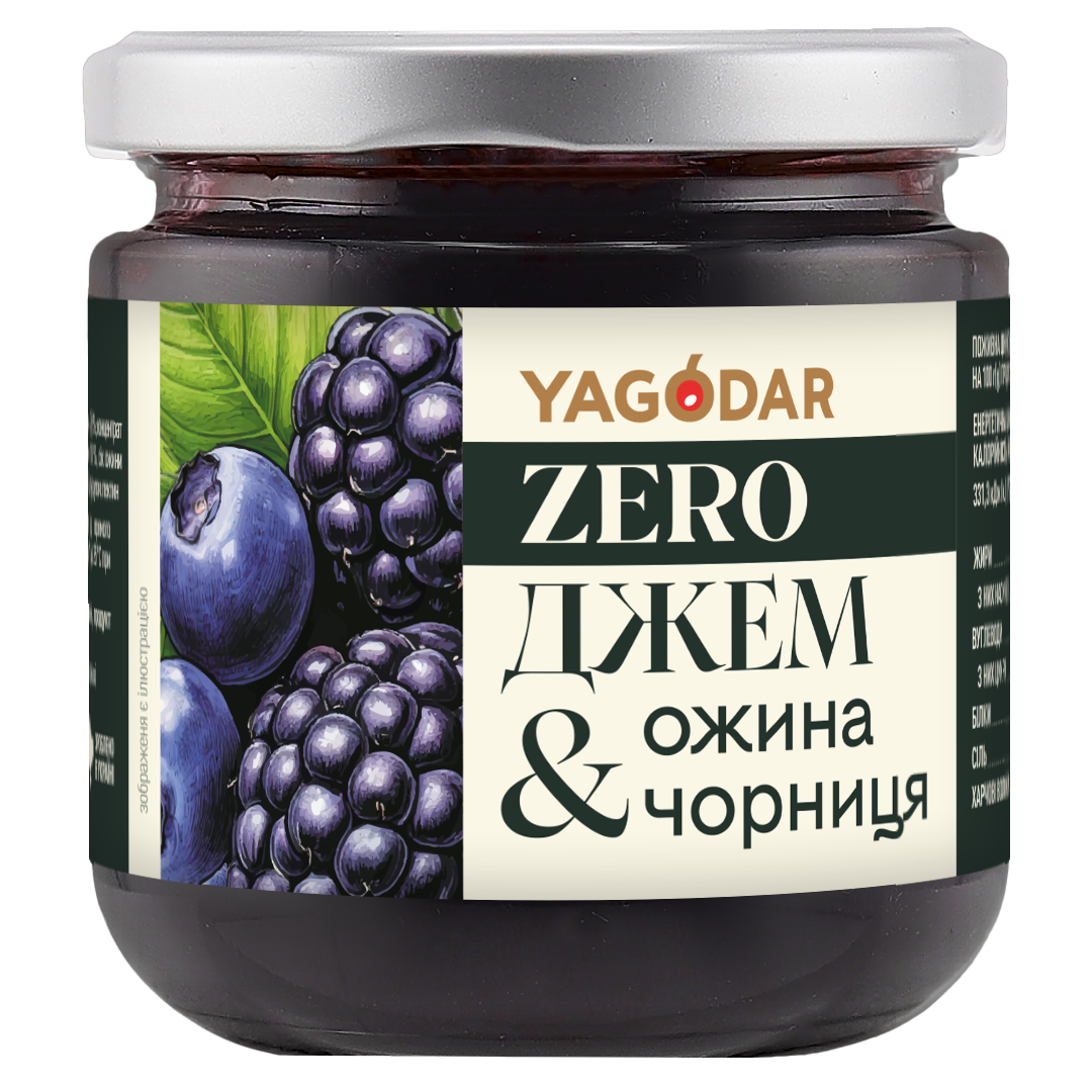 Джем Ожина Чорниця без цукру баночка 210 г