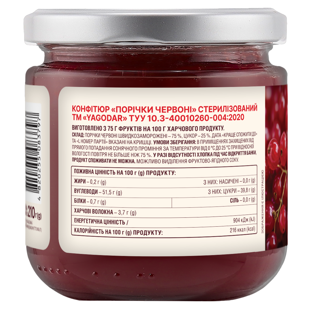 Конфітюр з червоної порічки Джем з червоної порічки